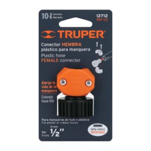 Conector 1/2" hembra de ABS para manguera, Truper