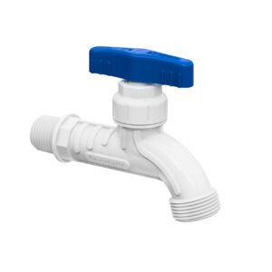 Llave de jardín reforzada de resina acetal, ascendente, roscas de 1/2" x 3/4"