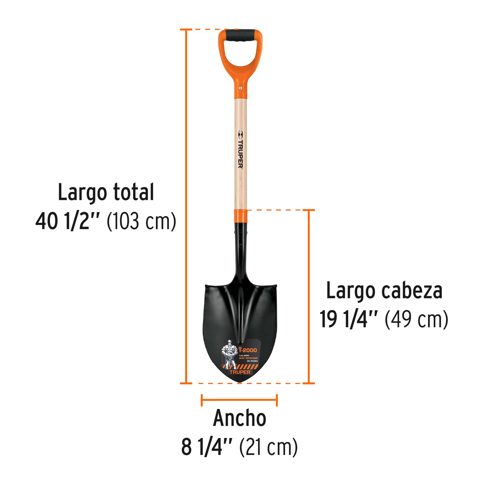 Pala redonda T-2000, puño "Y", Truper - Image 3
