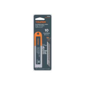Estuche con 10 cuchillas SK4 de 18 mm para cutter, Truper