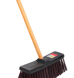 Escobón Industrial Con Palo de madera y el cepillo de plástico
