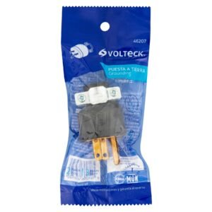 Clavija industrial reforzada aterrizada, 2 polos+tierra Volteck