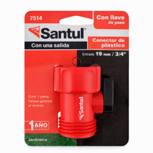 Conector para Manguera con Llave de Paso 3/4″ (19mm) Santul 7514