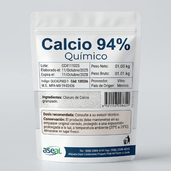 Calcio 94% Químico - Cloruro de Calcio Granulado