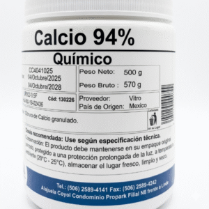 Calcio 94% Químico - Cloruro de Calcio Granulado 500g