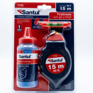 Kit Tiralíneas con Gis Azul y Nivel 15m Santul 7732 – Profesional