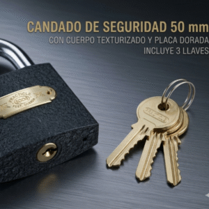 Candado de Seguridad 50 mm con Cuerpo Texturizado de Alta Resistencia