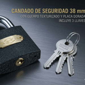 Candado de Seguridad 38 mm con Cuerpo Texturizado de Alta Resistencia
